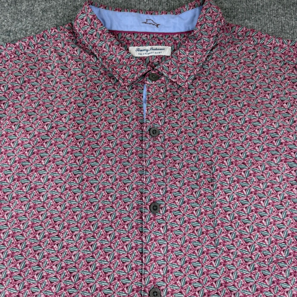 Tommy Bahama Coconut Point Shirt Mens 3XLB Red Green Geometric IslandZone